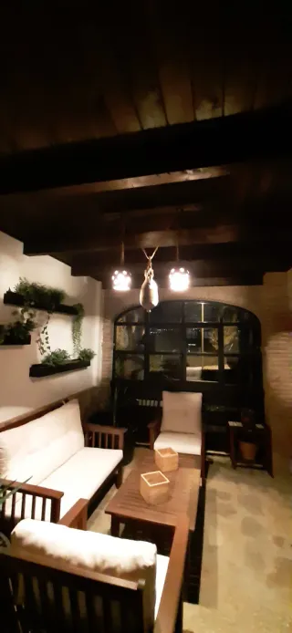 Lámpara de techo rústica de terracota