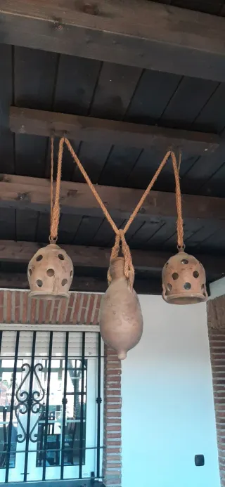 Lámpara de techo rústica de terracota