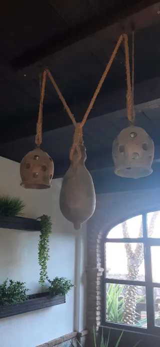 Lámpara de techo rústica de terracota