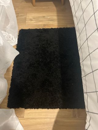 juego 2 uds Alfombra negra de poliéster de 82x82