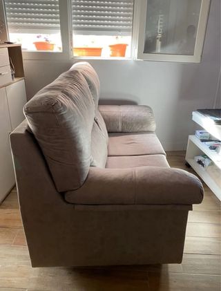 Sofá de 2 plazas beige/gris