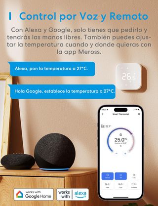 Meross Termostato Calefaccion WiFi para Calderas,