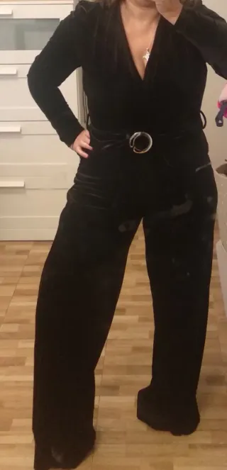 Mono largo negro fiesta terciopelo