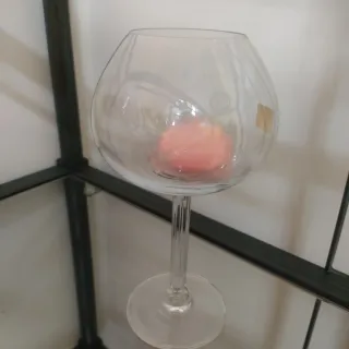 Portavelas de mesa de cristal. Incluye vela