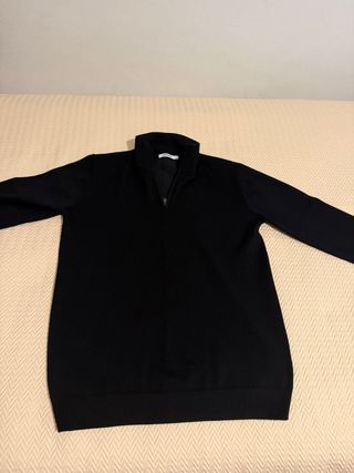 Maglioncino leggero con zip nero