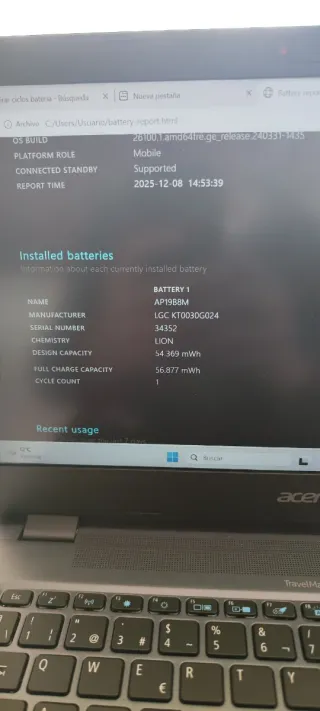 Acer Travelmate P4 TMP414-51-57Z2 Nero