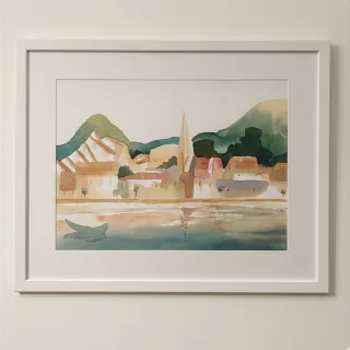 Acuarela original de Sabarís enmarcada