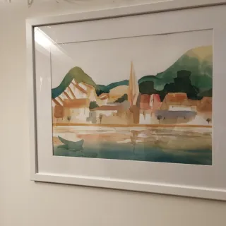 Acuarela original de Sabarís enmarcada