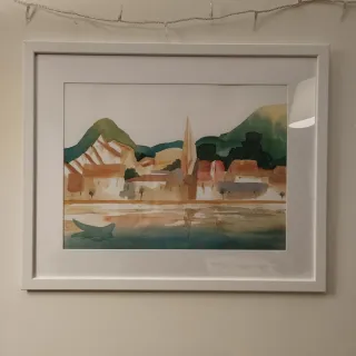 Acuarela original de Sabarís enmarcada