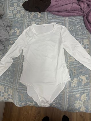 Body manga larga blanco