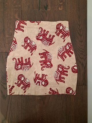 Falda Vintage Beige y Roja Talla S