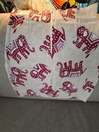 Falda Vintage Beige y Roja Talla S