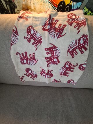 Falda Vintage Beige y Roja Talla S