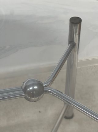 Mesa ovalada cristal Space Age años 70