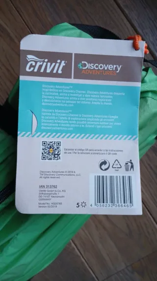 Tienda de campaña Crivit 2 personas