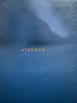 Bolso de piel azul Uterqüe
