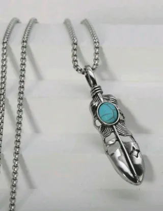 Colgante Pluma Turquesa