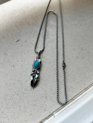 Colgante Pluma Turquesa