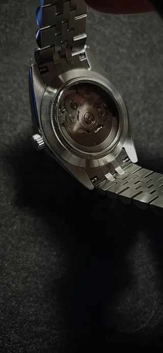 Seiko Mod Datejust NH35 Negro/Plata