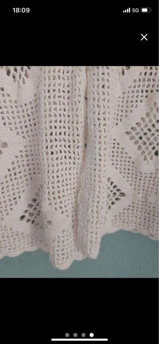 Chaleco crochet blanco mujer talla única