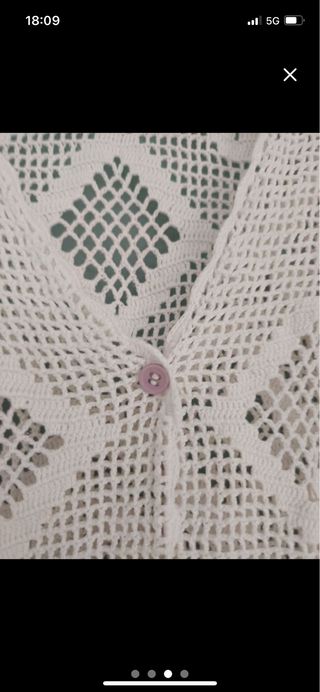 Chaleco crochet blanco mujer talla única