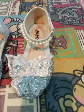 Zapatos Princesa Plata Talla 28