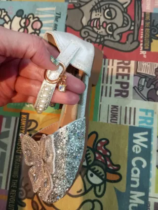 Zapatos Princesa Plata Talla 28