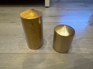 Velas doradas decorativas