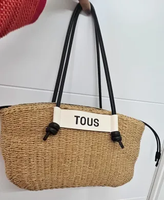 Bolso Tous Rafia Beige y Negro