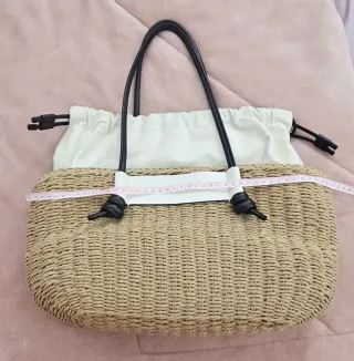 Bolso Tous Rafia Beige y Negro