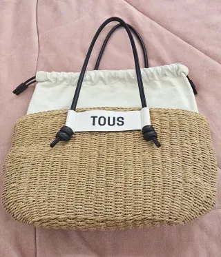 Bolso Tous Rafia Beige y Negro