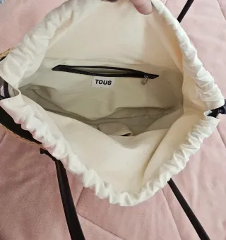 Bolso Tous Rafia Beige y Negro