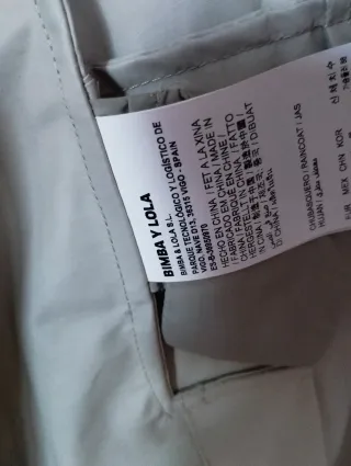 Gabardina Bimba y Lola Taupe M amplia, da talla L