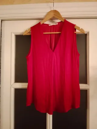 Camiseta satinada granate