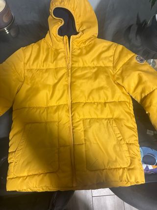 Chaqueta niño amarilla con capucha talla 11 a 12