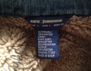 Cazadora vaquera Zara con borrego Talla L