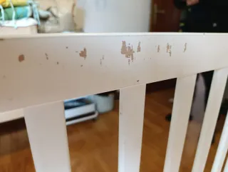 Cuna blanca con 2 cajones y colchón