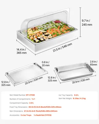 Contenitore Espositivo per Servire Cibo da Banco