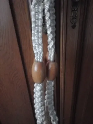 Colgador macetero cuerda y madera