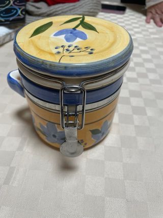 Barattolo cucina decorato fiori diametro 11cm