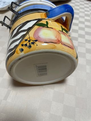 Barattolo cucina decorato fiori diametro 11cm