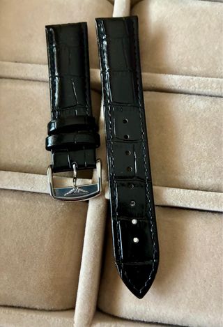 Correa para reloj Longines Negra con Hebilla plata