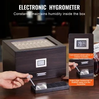 Humidor per Sigari Scatola Humidor Piano in vetro