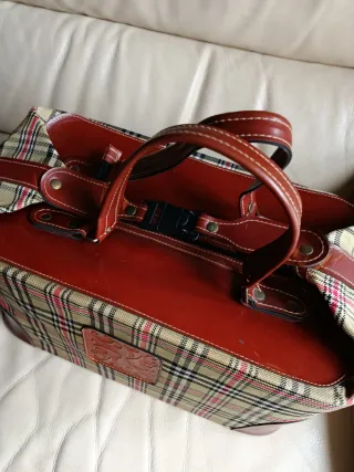 Bolso de viaje estampado cuadros