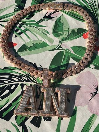 Cadena y Colgante AN color oro rosado