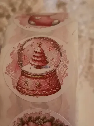 Rolo 500 etiquetas Natal p/ envios e presentes