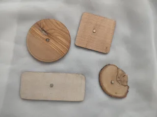 Lote 4 Imanes de madera Hechos a Mano