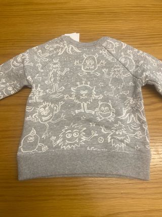 Camisola bebé Bonpoint Monstrinhos Cinza