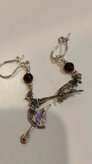 Pendientes de Bruja con Piedras Granate