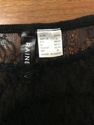 Maglia RAINE pizzo nera L